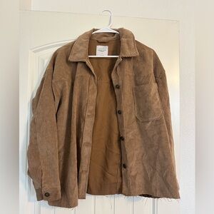 Brown Corduroy Button-Up Jacket